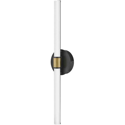 Kai LED 24.5 inch Black with Lacquered Brass Bath Wall Light