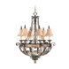 Pomplano 6 Light 30 inch Palacial Bronze with Gilded Accents Chandelier Ceiling Light