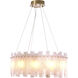 Pizzorni 12 Light 33.46 inch Antique Brass with Alabaster Chandelier Ceiling Light