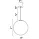 Hoops LED 5 inch Satin Gold Chandelier Ceiling Light