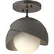 Brooklyn 1 Light 6 inch Oil Rubbed Bronze and Natural Iron Semi-Flush Ceiling Light in Oil Rubbed Bronze/Natural Iron