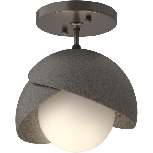Brooklyn 1 Light 6 inch Oil Rubbed Bronze and Natural Iron Semi-Flush Ceiling Light in Oil Rubbed Bronze/Natural Iron