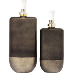 Mara Metallic Brown with Polished Nickel Bottle, Set of 2