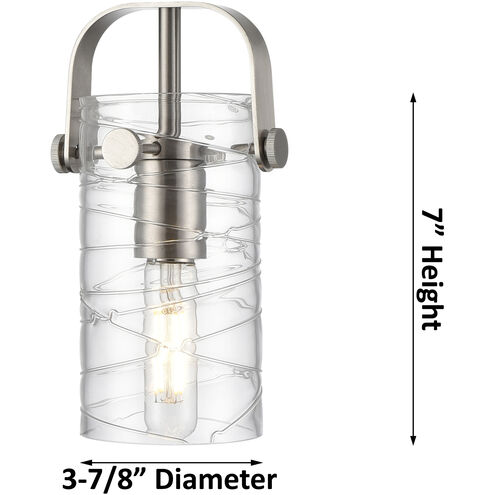 Pilaster II Cylinder 1 Light 4.5 inch Satin Nickel Sconce Wall Light in Deco Swirl Glass