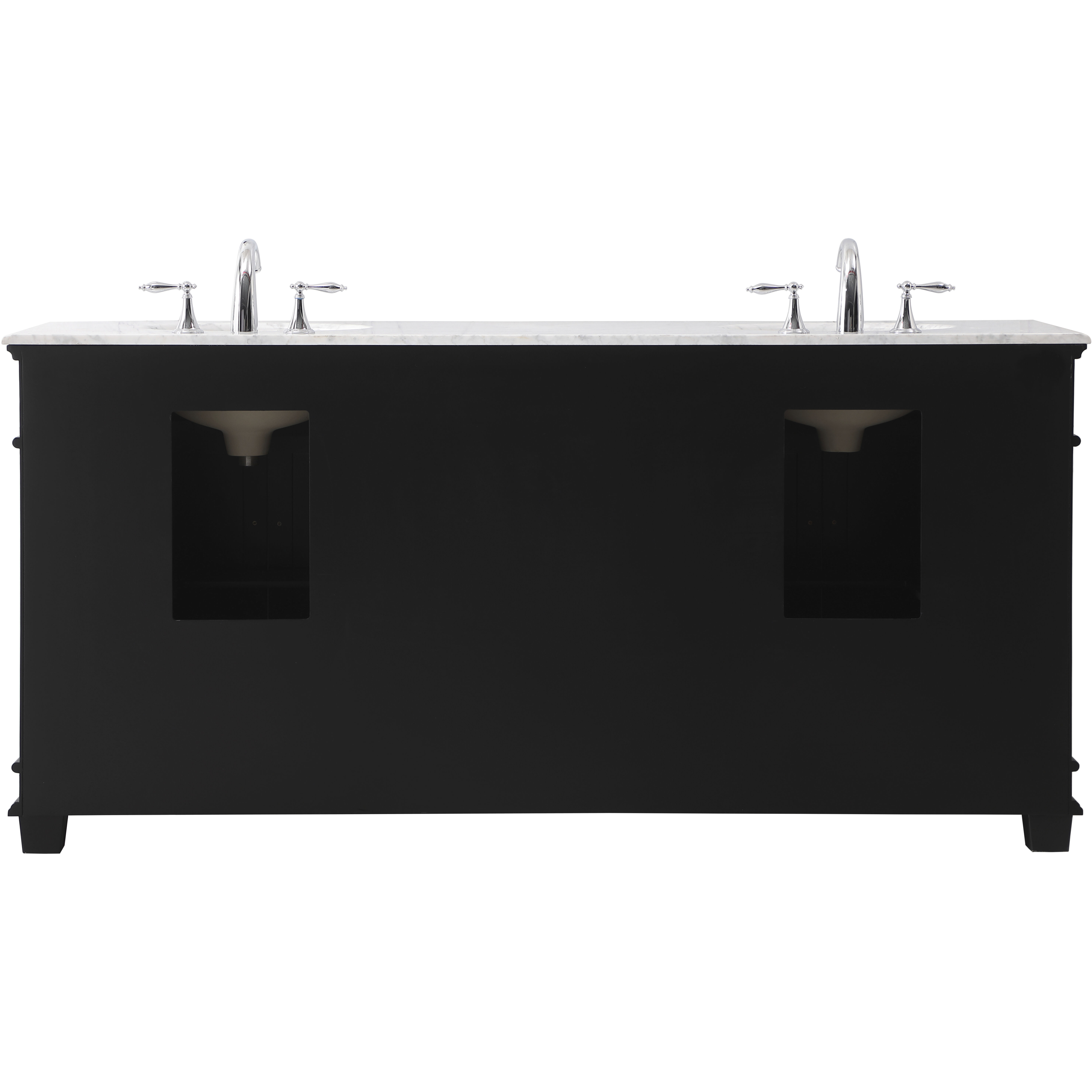 Wesley 72 X 22 X 35 inch Black Vanity Sink Set