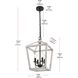 Gage 4 Light 12 inch Weathered White and Black Pendant Ceiling Light