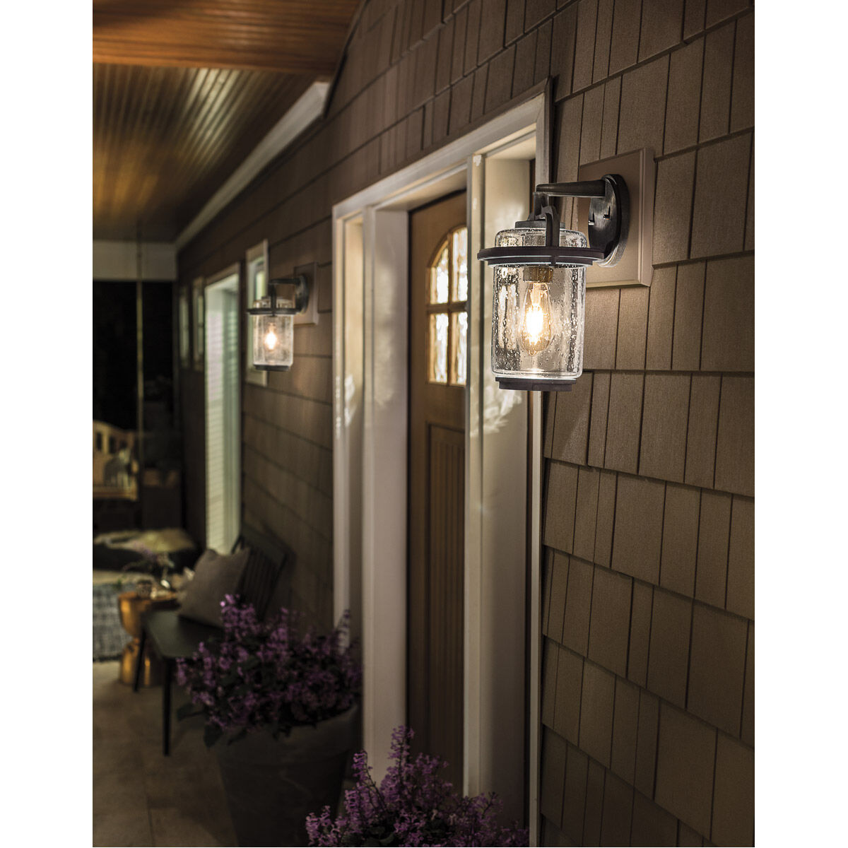 Andover 1 Light 14 inch Weathered Zinc Outdoor Wall, Medium