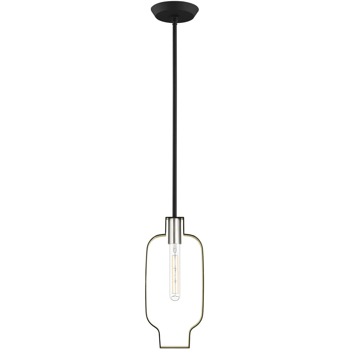 Meadowbrook 1 Light 7 inch Black with Brushed Nickel Accents Pendant Ceiling Light