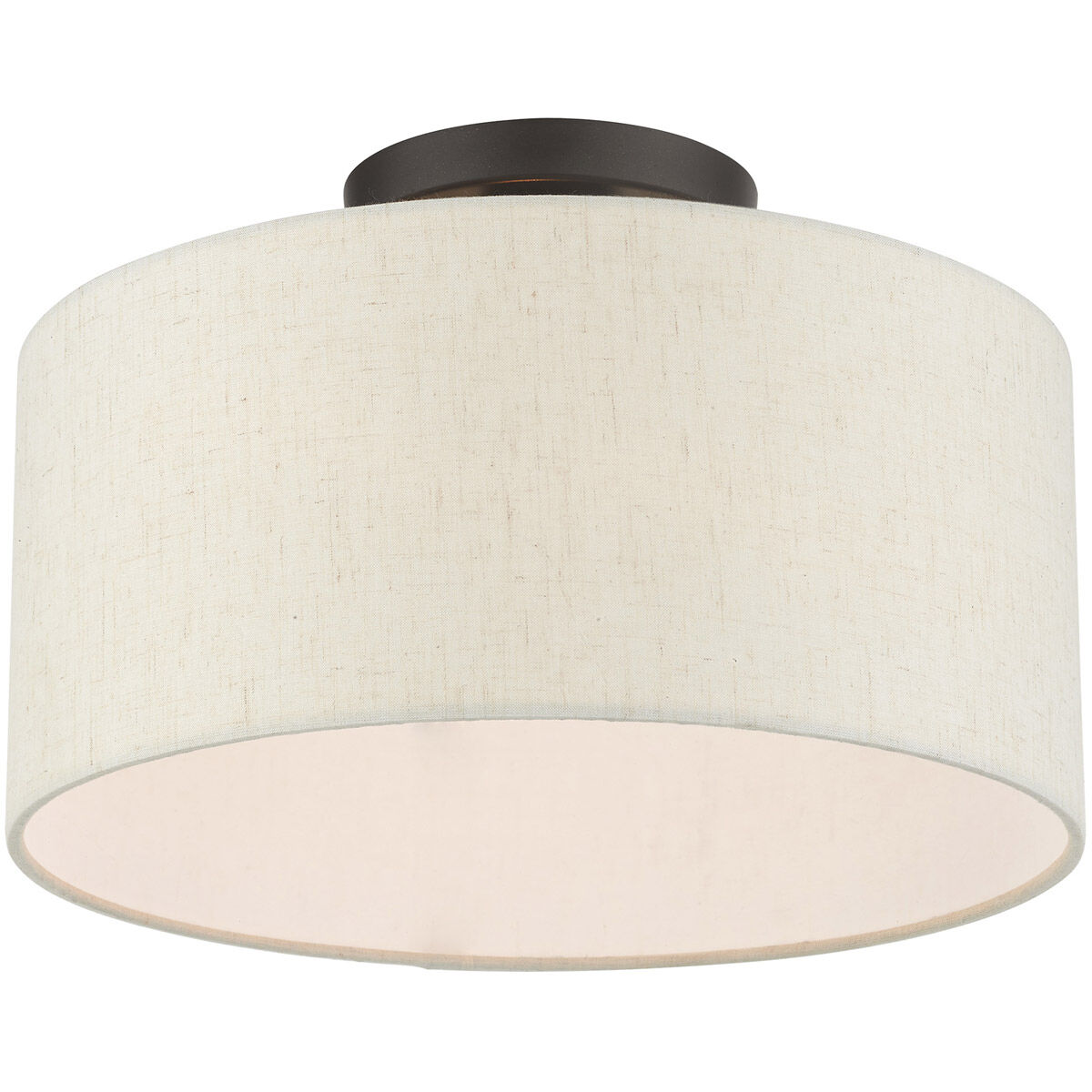 Meadow 1 Light 13 inch English Bronze Semi Flush Ceiling Light