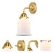 Nouveau 2 Canton LED 6 inch Satin Gold Sconce Wall Light in Matte White Glass