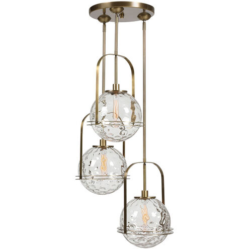 Mimas 3 Light 24 inch Antique Brass Pendant Ceiling Light