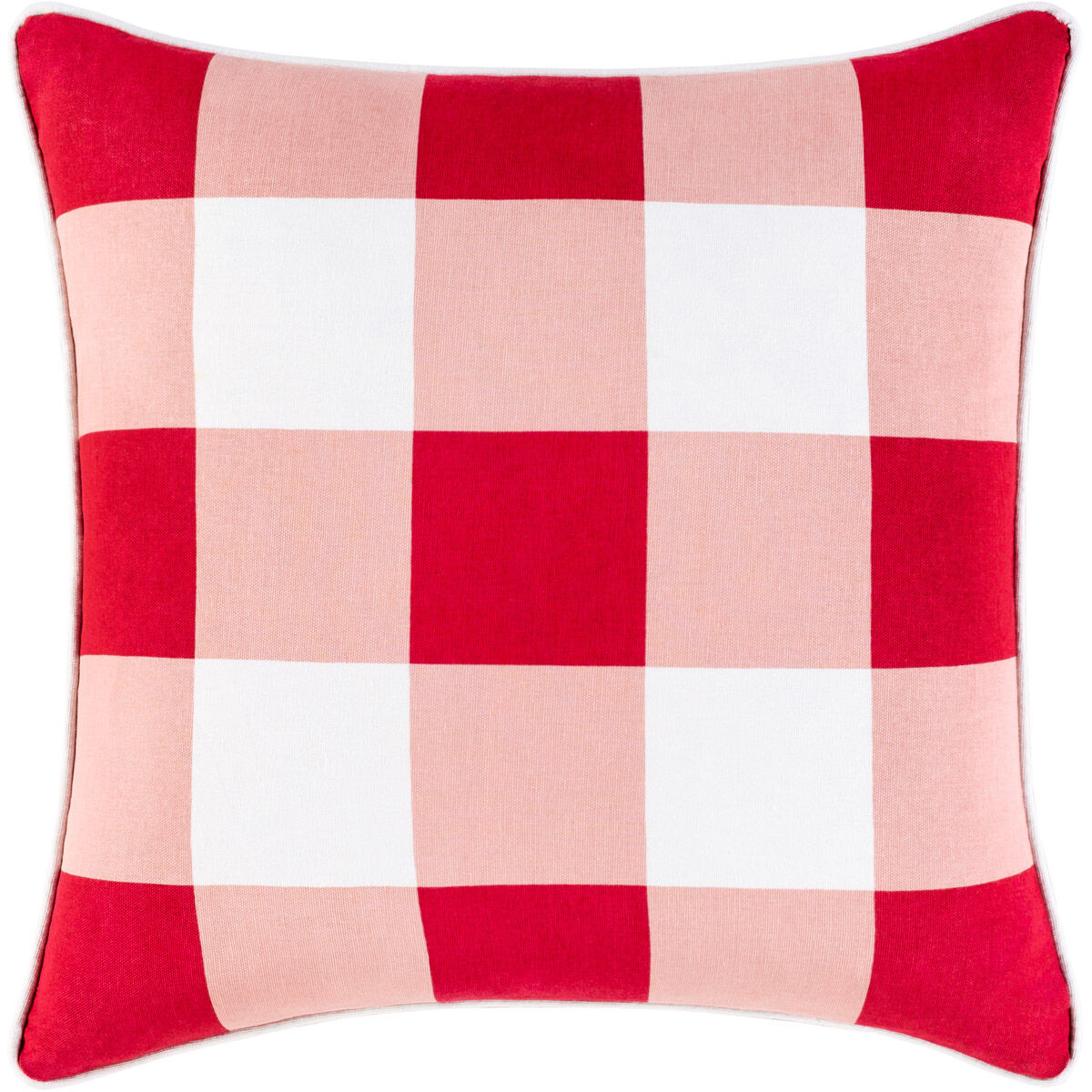 Surya BPD004 2020P Buffalo Plaid 20 X 20 inch Bright Red Pale Pink