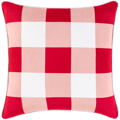 Buffalo Plaid 20 X 20 inch Bright Red/Pale Pink/White Pillow Kit, Square