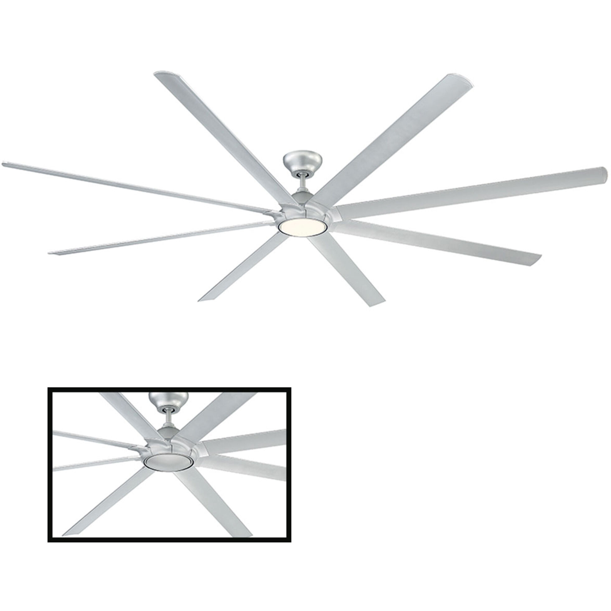 Hydra 120 inch Titanium Downrod Ceiling Fan in 2700K