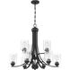Bolden 9 Light 29 inch Flat Black Chandelier Ceiling Light in Clear Seeded, Neighborhood Collection