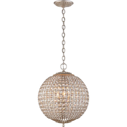 AERIN Renwick 4 Light 19 inch Burnished Silver Leaf Sphere Chandelier Ceiling Light, Small