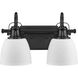 Preston 2 Light 14 inch Matte Black Vanity Light Wall Light
