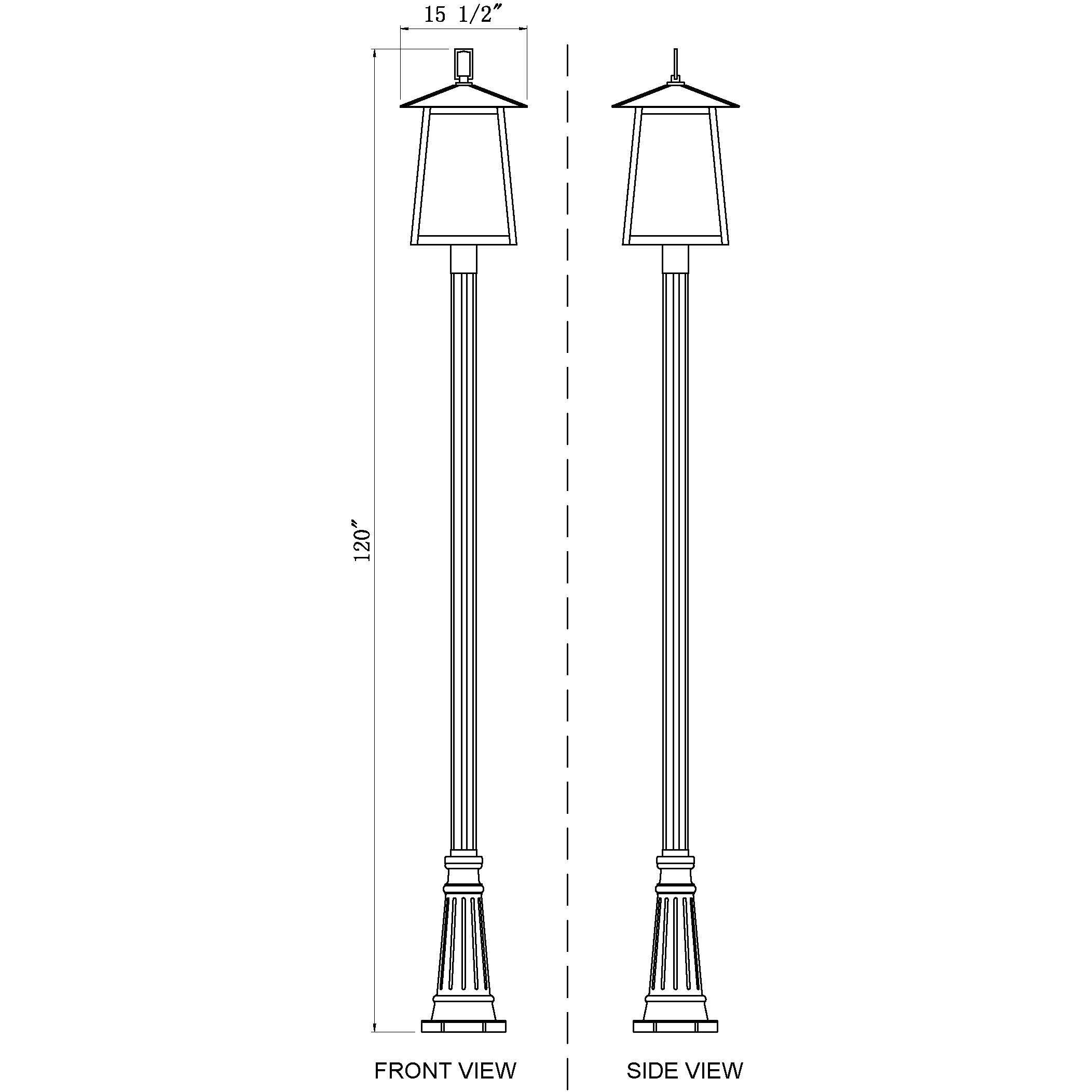 Rainer 5 Light 121.5 inch Black Outdoor Post Mounted Fixture in G9