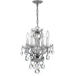 Traditional Crystal 4 Light 11 inch Polished Chrome Mini Chandelier Ceiling Light in Clear Hand Cut