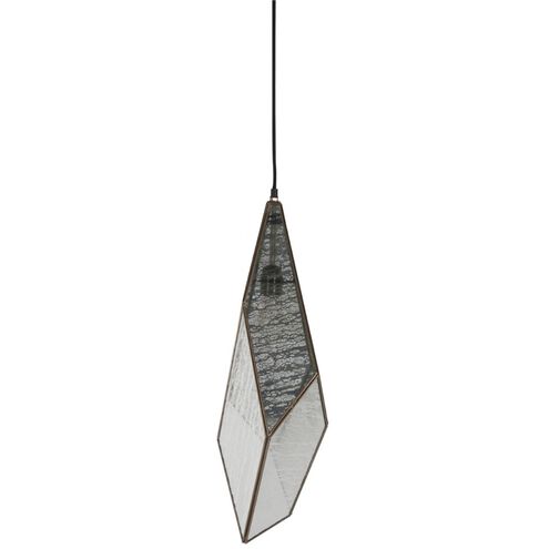 Mara 1 Light 8 inch Antique Brushed Brass / Silver Mercury Glass Pendant Ceiling Light