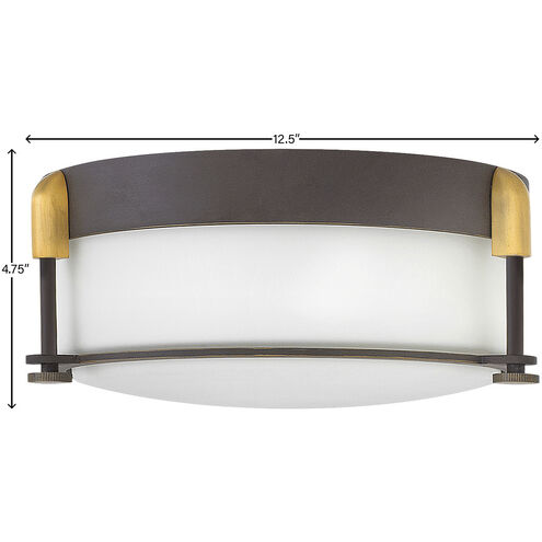 Colbin 2 Light 12.5 inch Oil Rubbed Bronze with Heritage Brass Indoor Flush Mount Ceiling Light