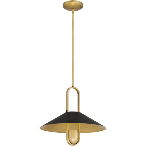 Goldenridge 1 Light 15 inch Legacy Brass and Dark Matte Black Pendant Ceiling Light