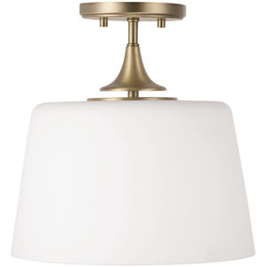 Presley 1 Light 11.75 inch Aged Brass Semi-Flush Mount Ceiling Light, Convertible Dual Mount