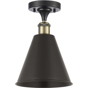Ballston Cone 1 Light 8 inch Black Antique Brass Semi-Flush Mount Ceiling Light