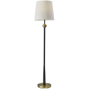Francis 61 inch 100.00 watt Black and Antique Brass Floor Lamp Portable Light 