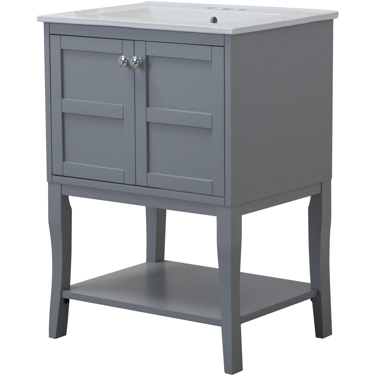 Mason 24 X 33 inch Grey and Chrome Vanity Set
