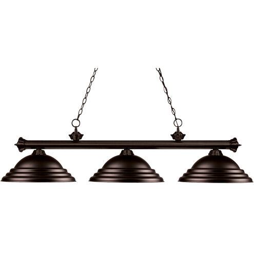 Riviera 3 Light 59 inch Bronze Billiard Ceiling Light in Stepped Bronze, 16