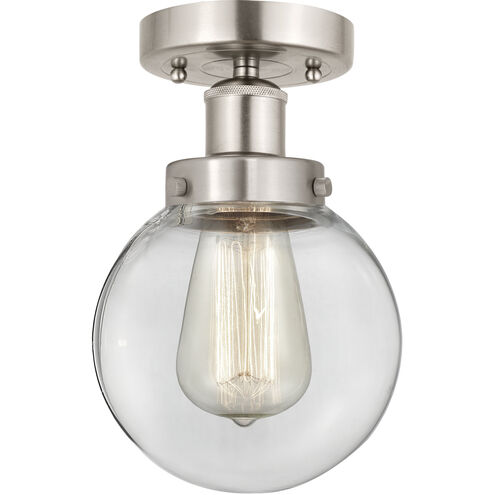 Beacon 1 Light 6.5 inch Brushed Satin Nickel Semi-Flush Mount Ceiling Light