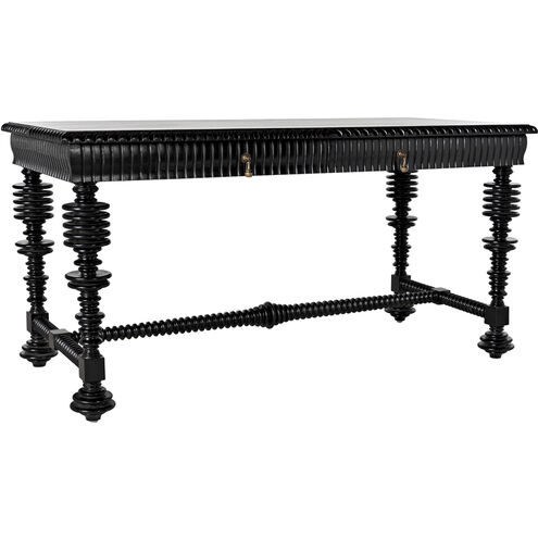 Portuguese 60 X 28 inch Hand Rubbed Black Desk, Small