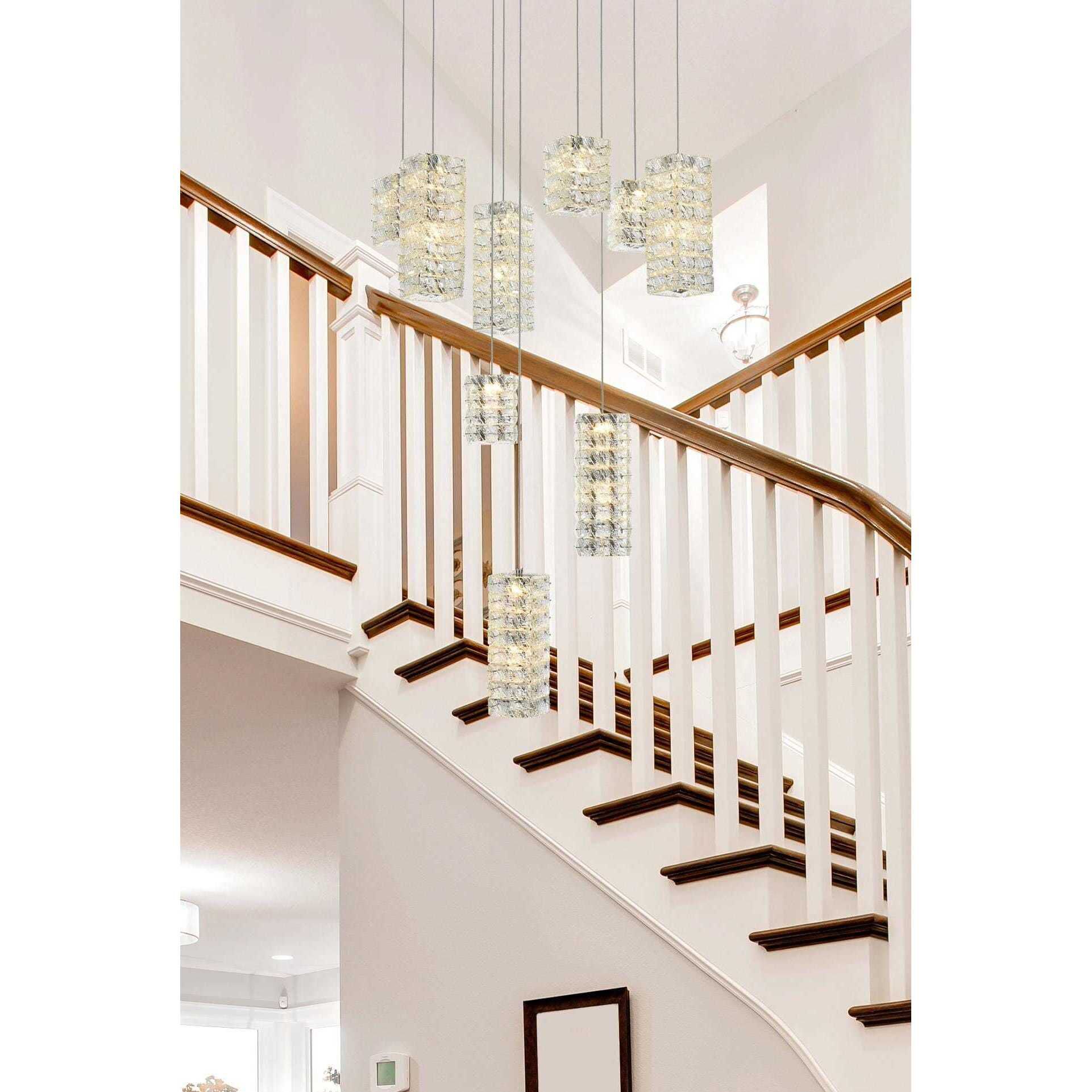 Aston 9 Light 24 inch Chrome Pendant Ceiling Light