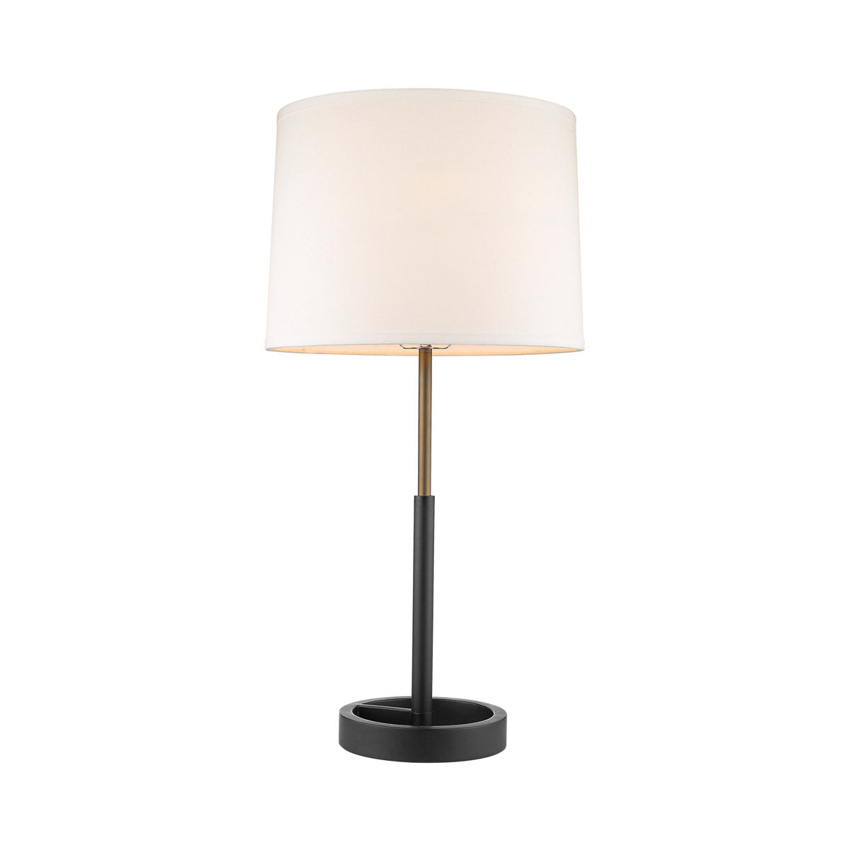 Rotunda 31 inch 150.00 watt Matte Black/ Hand Painted Antique Gold Table Lamp Portable Light