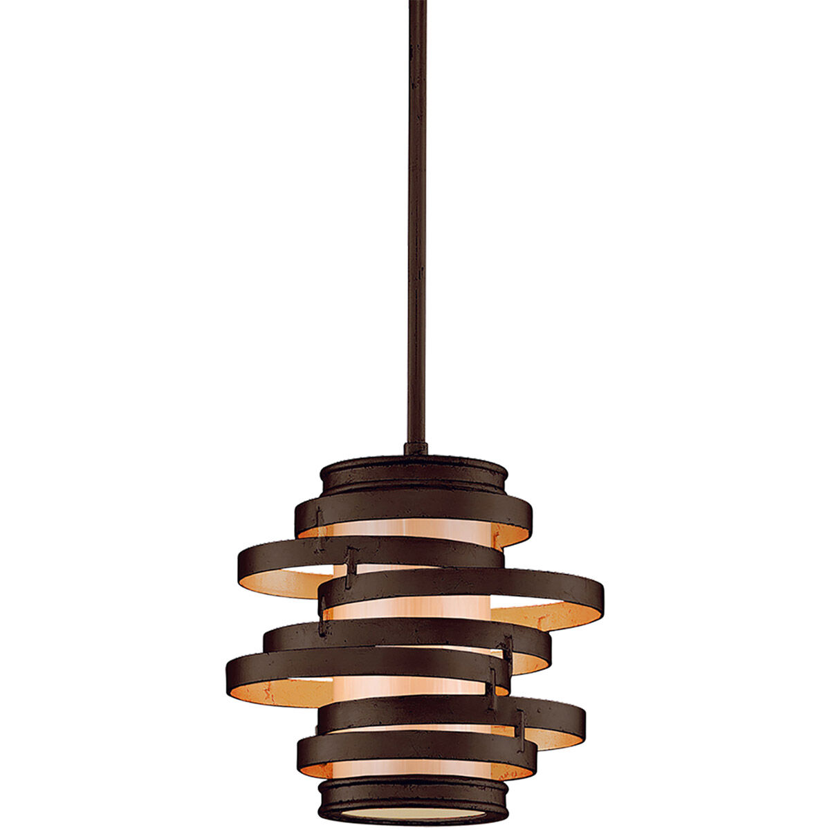 Vertigo 1 Light 9 inch Bronze / Gold Leaf Mini-Pendant Ceiling Light 