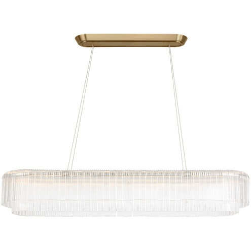 Ian K. Fowler Maderno LED 54.5 inch Hand-Rubbed Antique Brass Linear Chandelier Ceiling Light