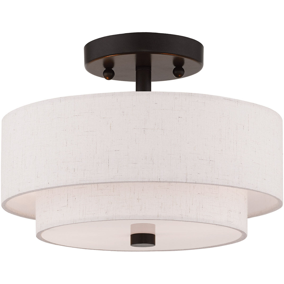 Claremont 2 Light 11 inch English Bronze Semi-Flush Mount Ceiling Light