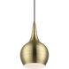 Andes 1 Light 8 inch Antique Brass Mini Pendant Ceiling Light