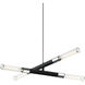 Tubo 4 Light 35 inch Matte Black and Chrome Pendant Ceiling Light