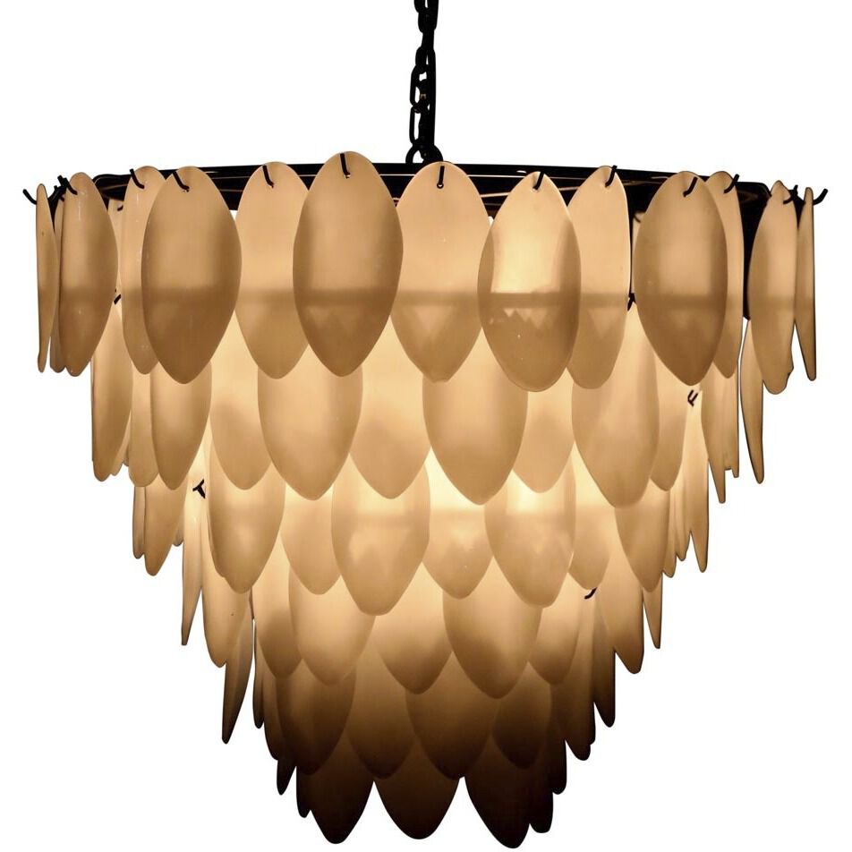 Lotus 8 Light 33 inch Matte Black Chandelier Ceiling Light, Extra Large