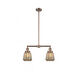 Franklin Restoration Chatham 2 Light 21 inch Antique Copper Chandelier Ceiling Light in Mercury Glass, Franklin Restoration