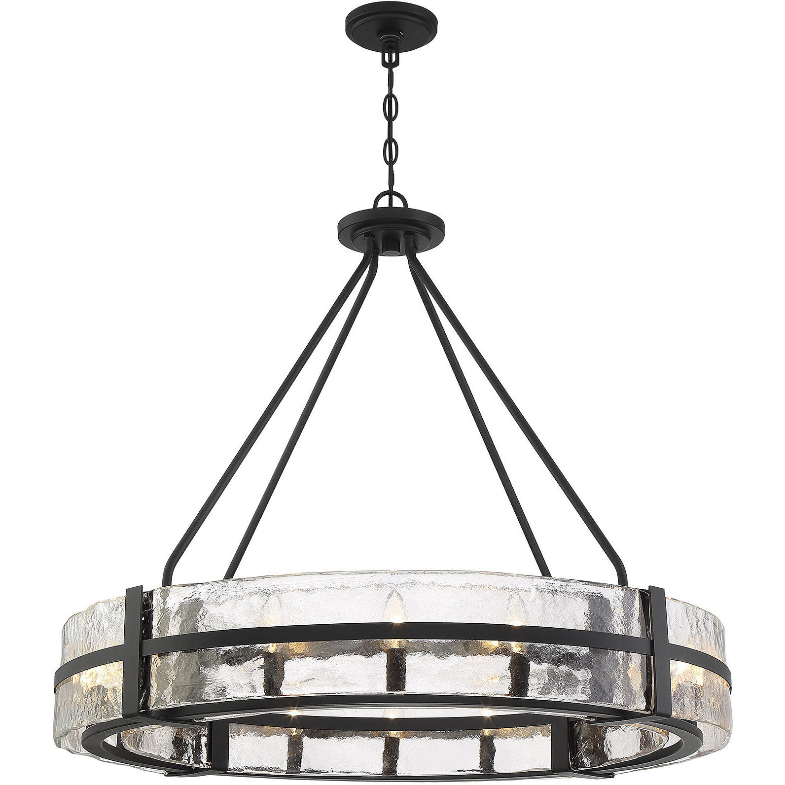 Hudson 12 Light 36 inch Matte Black Pendant Ceiling Light