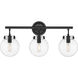 Auralume Span LED 24.88 inch Matte Black and Clear Bath Vanity Light Wall Light