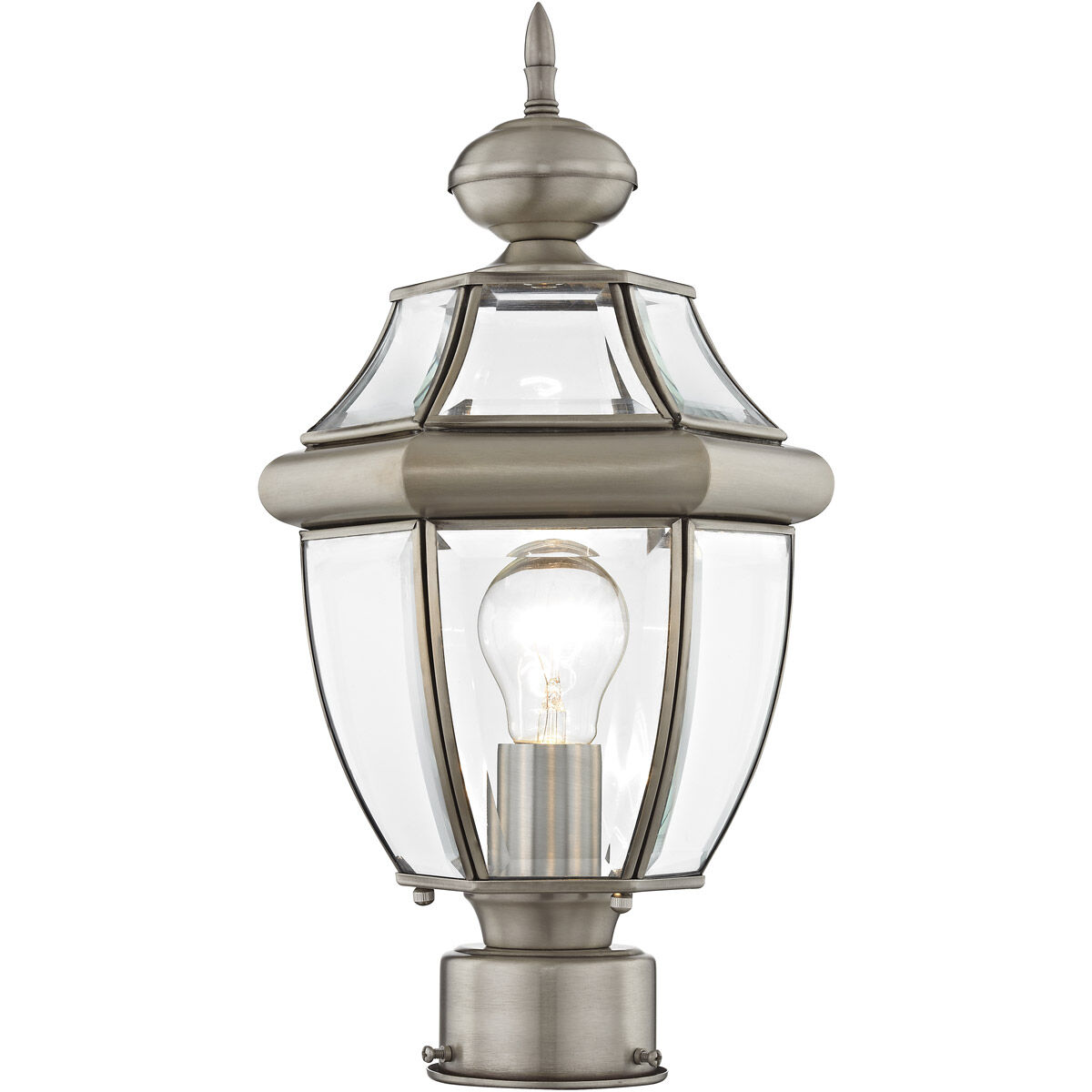 Monterey 1 Light 17 inch Brushed Nickel Outdoor Post Top Lantern