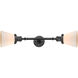 Franklin Restoration Small Cone 2 Light 6 inch Oil Rubbed Bronze Bath Vanity Light Wall Light in Matte White Glass, Franklin Restoration