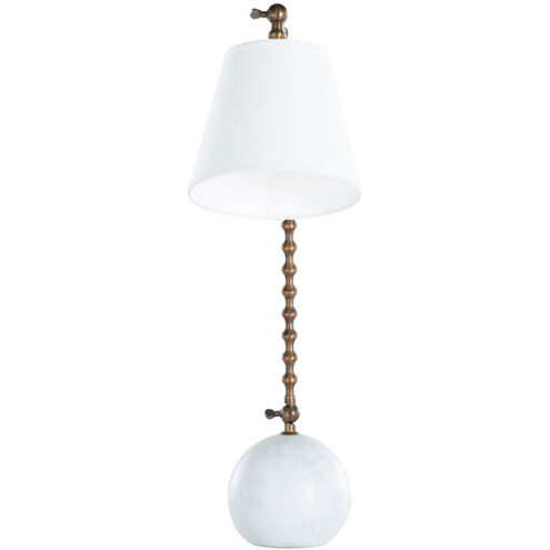 Nadine 30.5 inch Antique Brass Finish / Natural Alabaster Table Lamp Portable Light