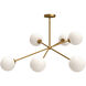 Alora Mood Cassia 6 Light 39.5 inch Aged Gold Chandelier Ceiling Light in Opal Glass Shade