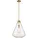 St. Julian 1 Light Brass Pendant Ceiling Light in Clear Glass