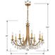 Bridgehampton 8 Light 28 inch Antique Gold Chandelier Ceiling Light in Clear Swarovski Strass
